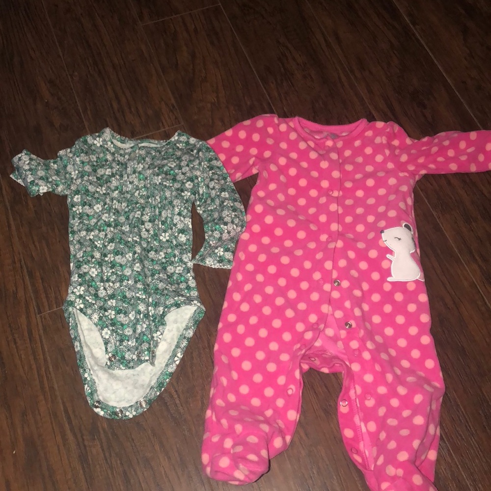 3-6 month fleece sleeper, 6 month onesie